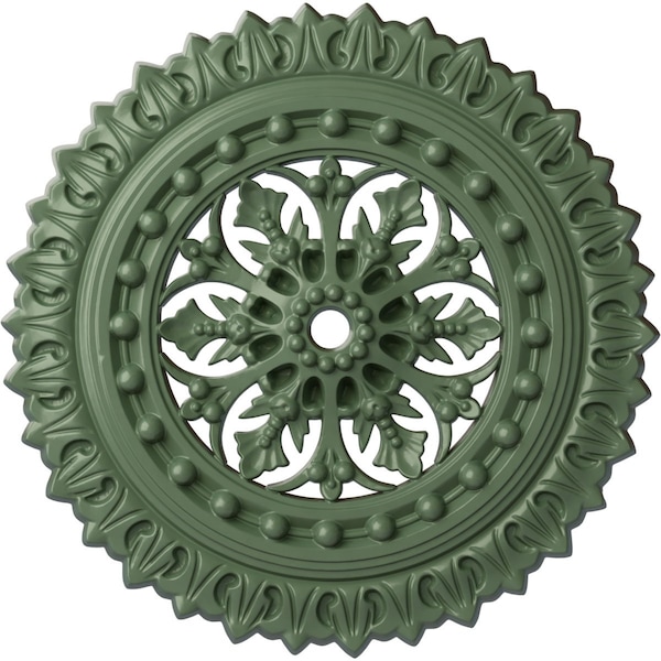 Ekena Millwork Sellek Ceiling Medallion (Fits Canopies up to 1 1/8"), 18 1/2"OD x 7/8"ID x 1 1/2"P, Athenian Green CM18SKAGF - main